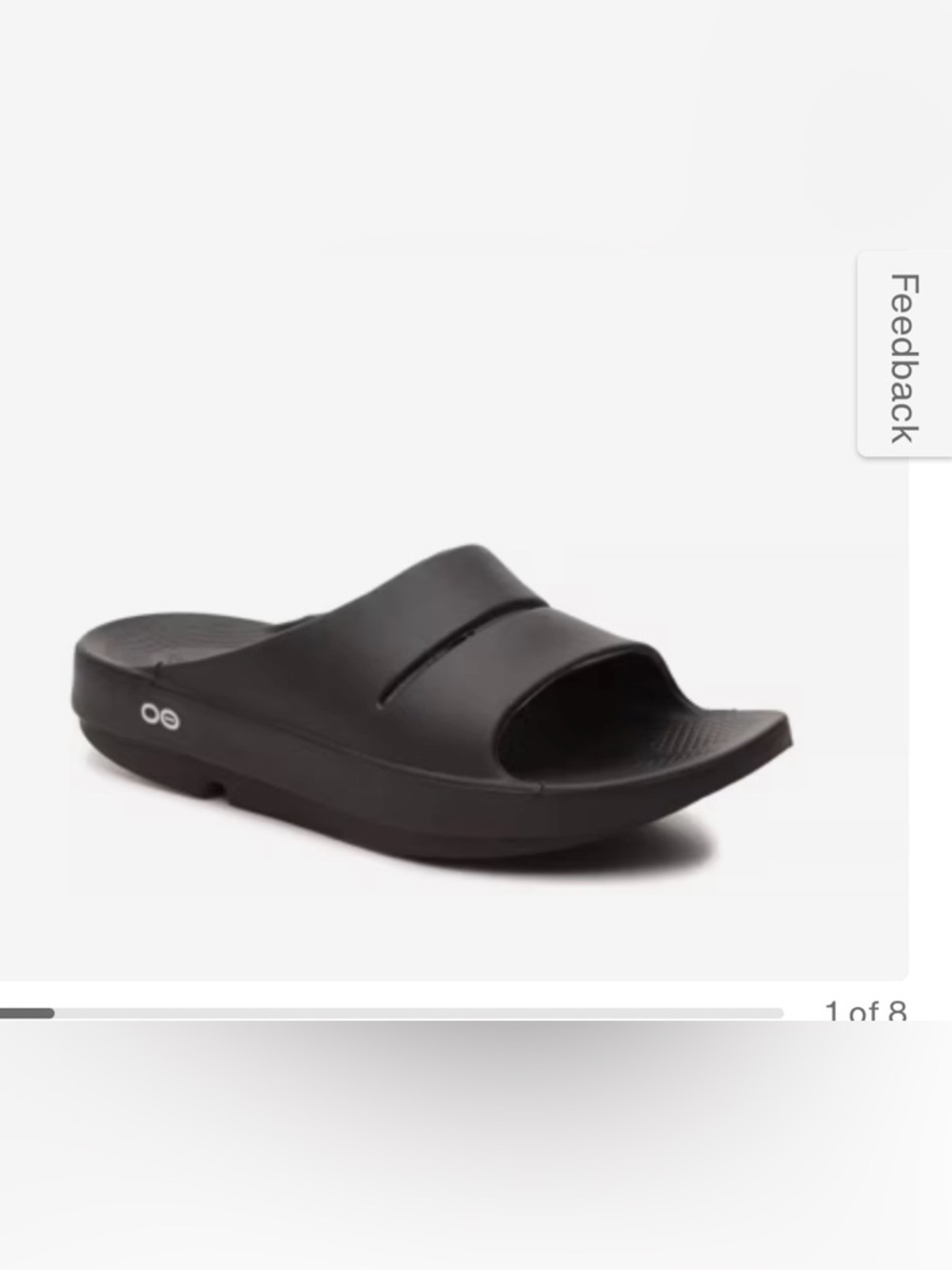 Oofos ladies black slide sandal. Worn one summer. Size 8